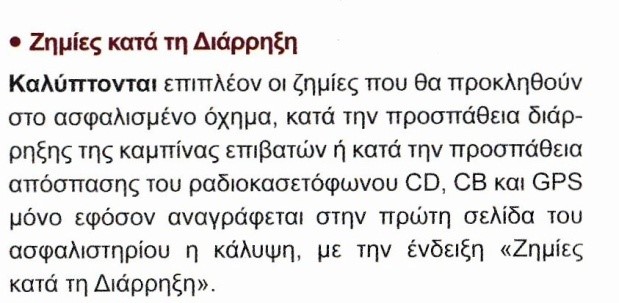 Ζημιές κατά τη διάρρηξη